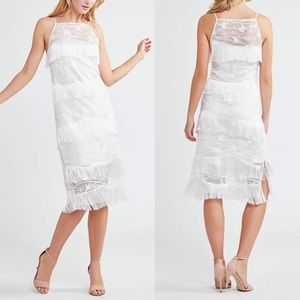 🌟NWT ELIE TAHARI 50s Style White Fringe Cleo Dress